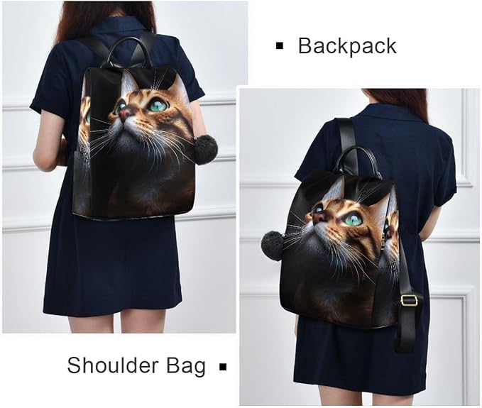ALAZA Beautiful Bengalensis Cat Kitten Backpack Purse for Women Anti Theft Fashion Back Pack Shoulder Bag - Image 7