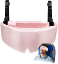 Travel Pillows for Airplanes, Airplane Head Strap with Silk Eye Mask for Sleeping, Long Flights & Car Road Trips 360°Headrest Neck Support, Stops Bobbing, Small & Compact (Pink) by RwotllsRefrigeratorLiners