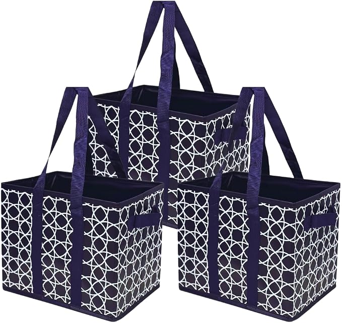 DURASACK Grocery Tote 3-Pack All-Purpose Collapsible Totes with Handles Kitchen Reusable Grocery Bags by DURASACK