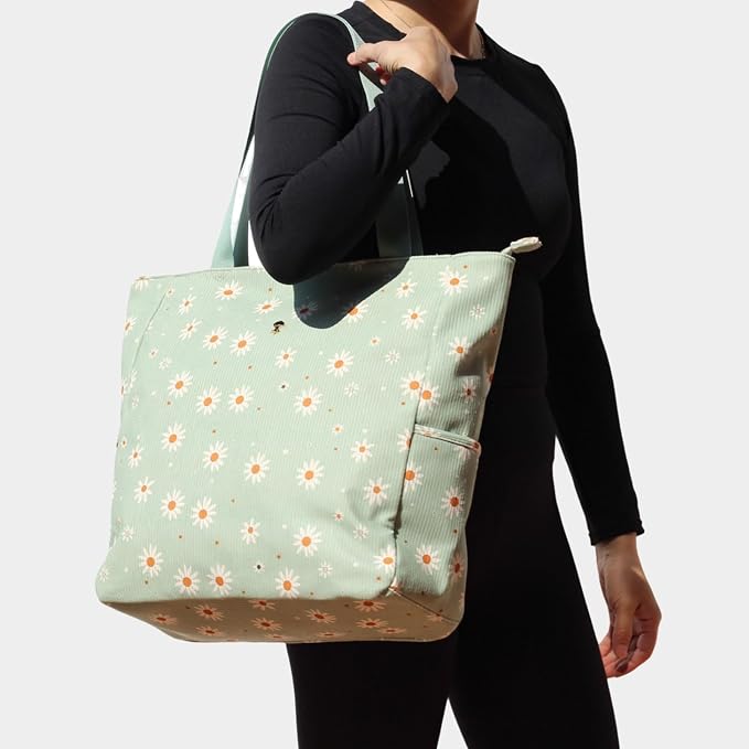 ESVAN Original Floral Water Resistant Large Tote Bag Shoulder Bag for Gym Beach Travel Daily Bags Upgraded - Image 2