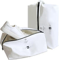 tianzong 2 Pack Double-Layer Fabric Wide-Opening Waterproof Travel Shoe Bag with Comfortable Handle (White) by tianzong