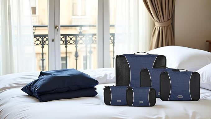 GOX Ultra Light 5 piece Packing Cubes Travel Luggage Organizer 1 Large 2 Medium 2 Small - Image 2