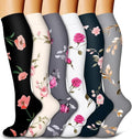 6 Pack Copper Compression Socks for Women and Men Circulation-Best Support for Medical,Running,Nursing,Athletic by Bluemaple
