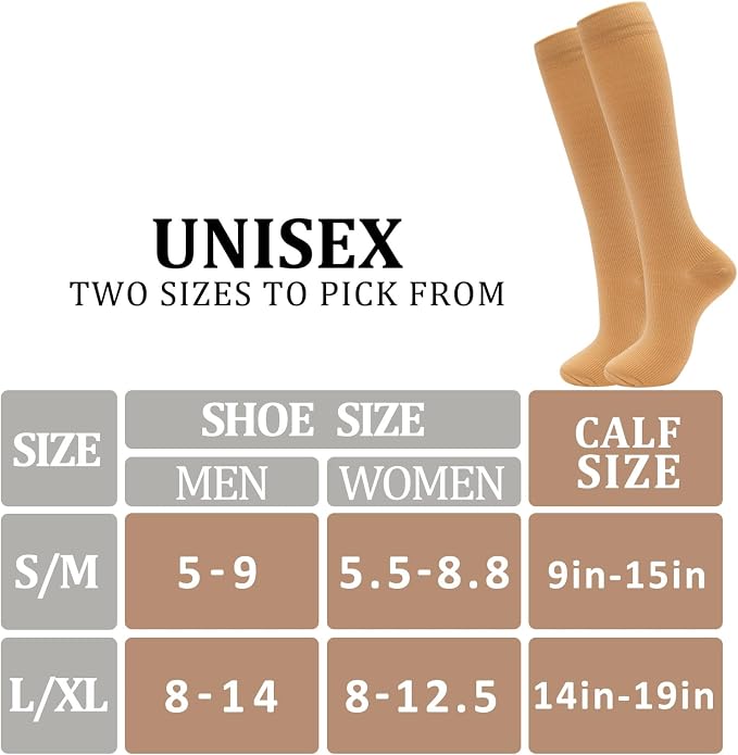 fenglaoda 6 Pairs Compression Socks for Women & Men Knee High Cute Circulation Socks for Nurse Pregnant Travel Athletic - Image 4