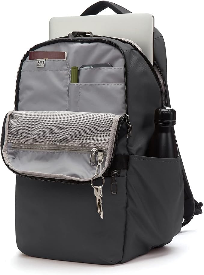 Pacsafe Metrosafe X Anti Theft 25L Backpack - With Padded 16" Laptop Sleeve, Slate - Image 6