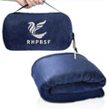 Travel Blanket Pillow 60x50 Inches Rolled Premium Soft Plush Airplane Throw Traveling Essentials Compact in a Bag Essential Gifts for Women & Toddler Airplane Accessories (Navy Blue) by Unknown