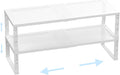 Expandable Adjustable Stackable Kitchen Organizer,Pantry Storage Shelves Racks,for cabinets Shelf, Kitchens, countertops, bathrooms,RV(2Packs/White,Medium) by Ipotivespaceorganization
