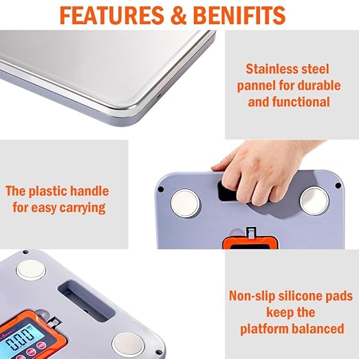 Vivicreate Digital Postal Scale for Packages, Shipping Scale for Small Business, Package Scale with Tare & Hold, Large Platform Mail Scale for USPS, Amazon Sellers, [440 lb] - Image 6