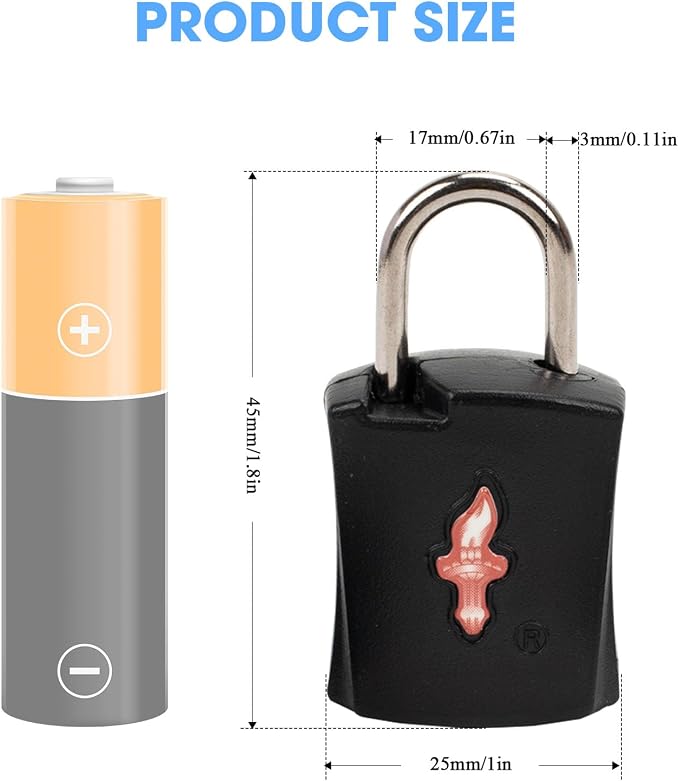 TSA Keyed Alike Luggage Lock 6-Pack Black – Family Travel Set | 6 locks share 1 key. 2 keys per lock. TSA Safe Skies approved. Steel cable. For suitcases, backpacks, gym lockers. - Image 2