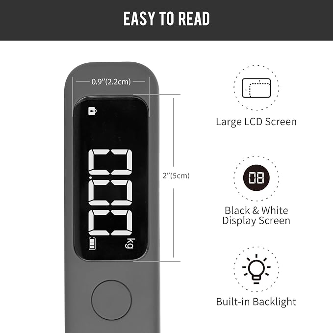 pack all Digital Luggage Scale for Travel, 110Lbs Capacity, 0.1Lb Precision | Handheld, Backlit LCD Display, Lb/Kg/Oz Conversion, Tare Function, Battery Included - Image 2