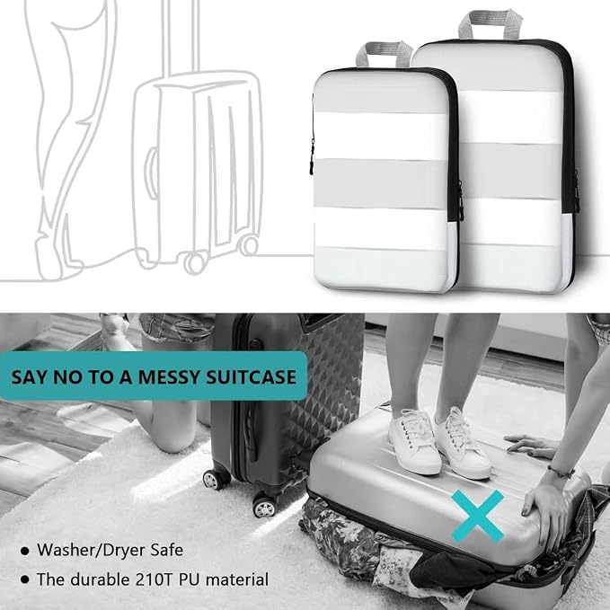 XBLGX Compression Packing Cubes, 5-Piece Set Travel Organizer Boxes, Compressible Luggage Cubes With Zipper for Women/Men - Essential Travel Accessories - Image 6