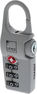 Lewis N. Clark TSA Approved Luggage Clip Lock for Suitcase, Carry On, BackPack, Laptop Bag + Purse, Set + Reset Your Own Combination In 30 Seconds, Gray by LewisNClark