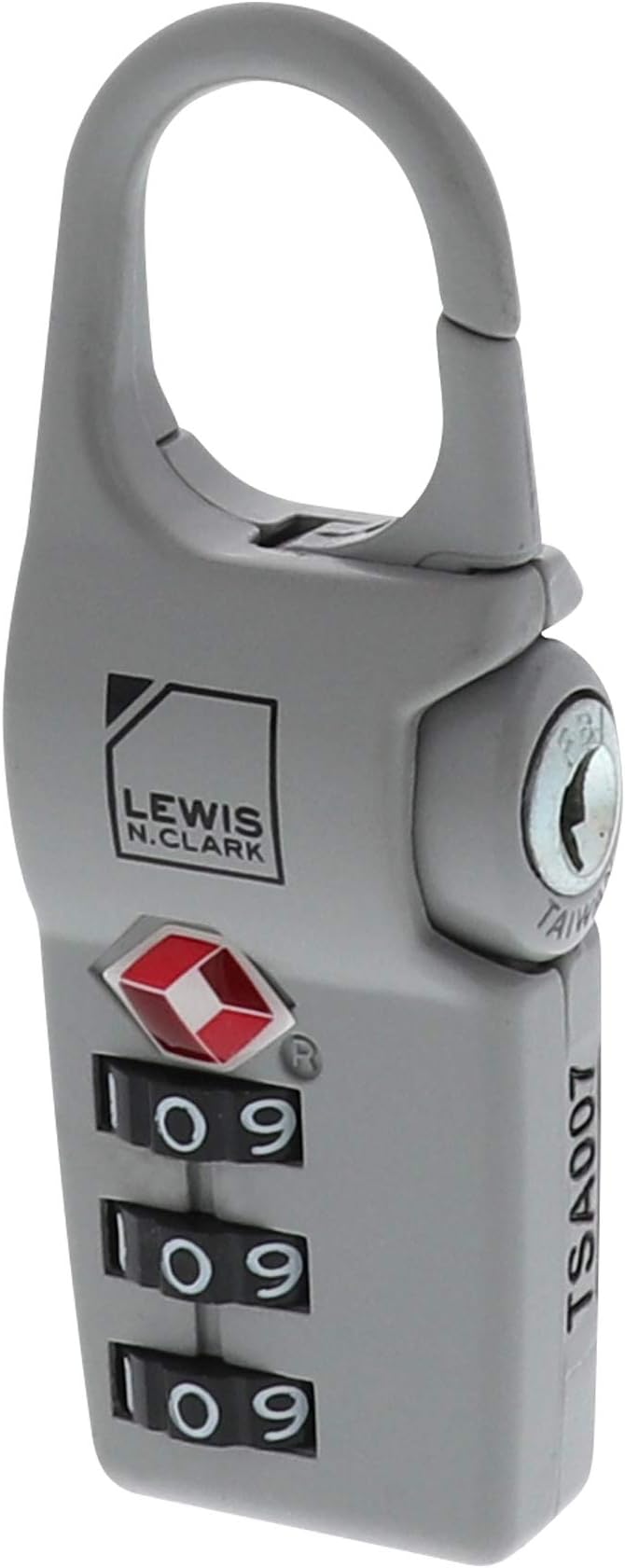 Lewis N. Clark TSA Approved Luggage Clip Lock for Suitcase, Carry On, BackPack, Laptop Bag + Purse, Set + Reset Your Own Combination In 30 Seconds, Gray by LewisNClark