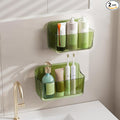 Wall Mount Organizer, 2Pc Small Adhesive Cabinet Door Organizer | Bathroom Shelf for Wall,No Drilling Hang Adhesive Shelf, with Self Adhesive Tapes, for Bathroom, Kitchen, Living Room - Green by Home