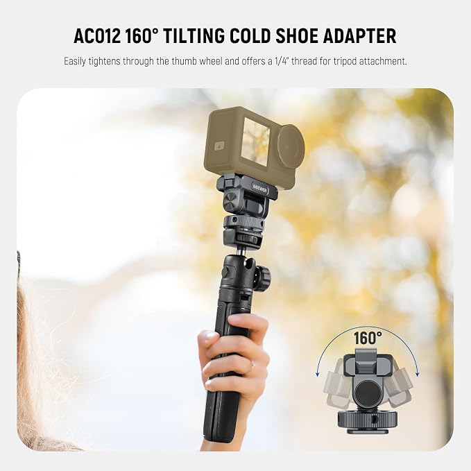 NEEWER Action Camera Accessories Kit Compatible with DJI Osmo Action 5 Pro/4/3, Cold Shoe Mount, Quick Release Magnetic Mount & Ball Head Adapter, AC011+AC012+ AC013, Dark Gray - Image 4