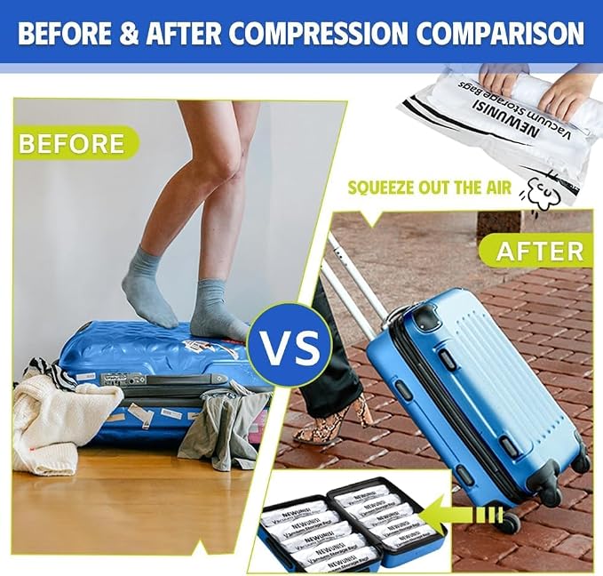 12-Piece Travel Vacuum Storage Bags—Roll-Up Compression Bags to Save Space in Luggage, for Camping, and for Storing Clothing—No Pumping Required, 23.65” X 15.75” - Image 6