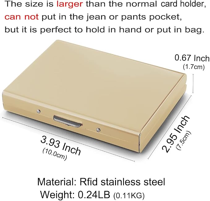 RFID Credit Card Holder Protector Metal Credit Card Wallet Business Card Holder for Men Women Gift Box Package (Gold) - Image 5