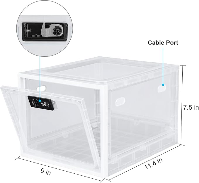 Lalifebuss Medicine Lock Box, Medication Lockable Container for Refrigerator Food Safe Locking Box Tablet Phone Locked Box for Kitchen Home School and Office Safety - Image 2