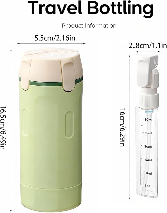 4 in 1 Travel Dispenser Bottle, Refillable Leak Proof Travel Size Bottles for Toiletries, Shampoo, Body Wash, Lotion, Conditioner (White, 16.5cmx5.5cm, 30ml x 4, Plastic) - Image 8