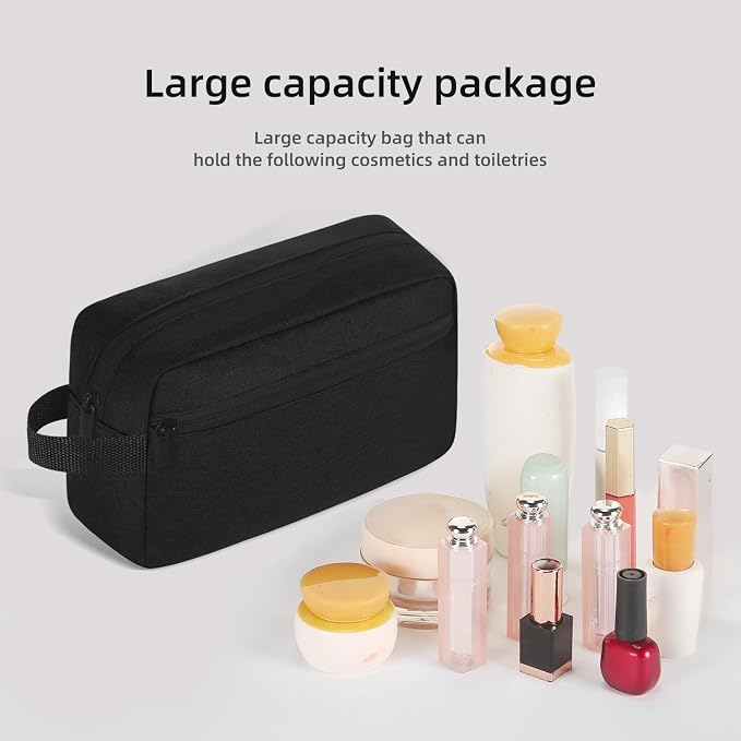 Icramsy Travel Toiletry bag Toiletry bag for women men Hanging Cosmetic bag Travel accessories for Women Men (Black) - Image 3