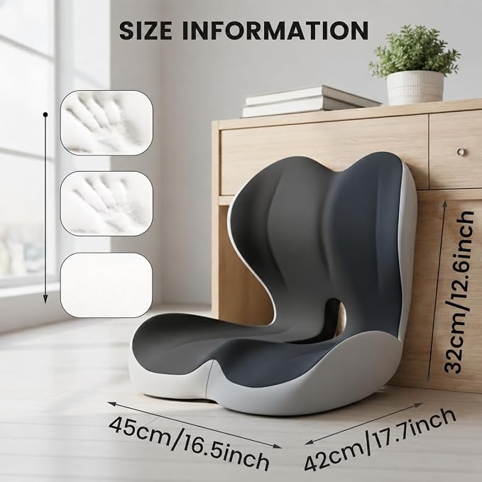 Ergonomic Seat Cushion with Memory Foam & Lumbar Support – Orthopedic Cushion for Car, Truck & Office Chairs, Non-Slip Pad for Daily Comfort - Image 2