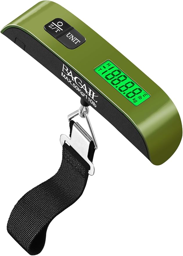 BAGAIL Digital Luggage Scale, 110lbs Hanging Baggage Scale with Backlit LCD Display, Portable Suitcase Weighing Scale, Travel Luggage Weight Scale with Hook, Strong Straps for Travelers by BAGAIL