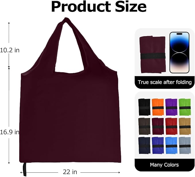 Foldable Shopping Bag, Reusable Grocery Bag Holder, Tote Bags - Image 3