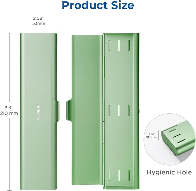 Wider Aluminum Toothbrush Travel Case, Portable Travel Toothbrush Holder, Durable Manual Toothbrush Box Container for Traveling, Bathroom, Camping, Business Trip, Green - Image 5