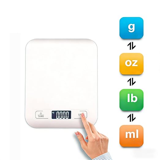 Digital Shipping Scale,Stainless Steel Panel, Accurate Portable Postal Scale for Packages, Small Business,Kitchen, Food, Handmade, Liquids, and Boutique (White Battery(5kg/1g)) - Image 6