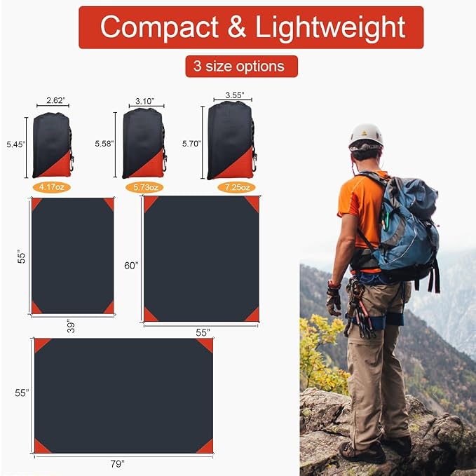 Orga'Neat Pocket Picnic Blanket, Compact Lightweight Tarp for Camping | Foldable, Easy to Carry, Water Resistant Sandproof Washable Quick Dry Mat for Beach, Festival, Travel, Outdoor Recreation - Image 4