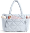 BAGSMART Tote Bag for Women, Puffer Tote Bag with Zipper, Large Quilted Shoulder Bag with Compartments for Travel, Work, Gym by BAGSMART