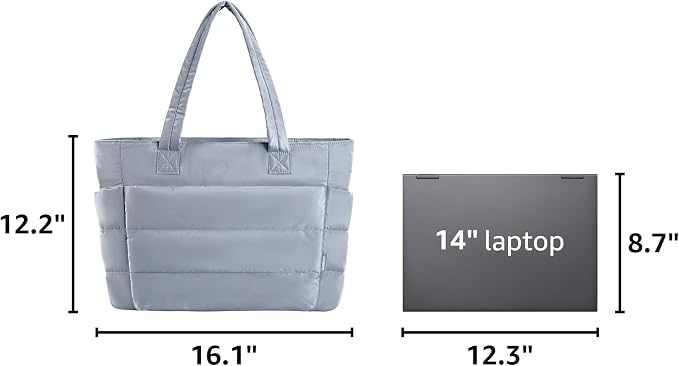 BAGSMART Tote Bag for Women, Lightweight Puffy Tote Bag with Compartments Shoulder Bag Handbag for Travel, Work, Gym | Lightweight - Image 3