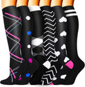 Sooverki Compression Socks for Women & Men 6 Pairs is Best Supportive Knee High Stockings for Circulation, Travel, Nurses by Sooverki