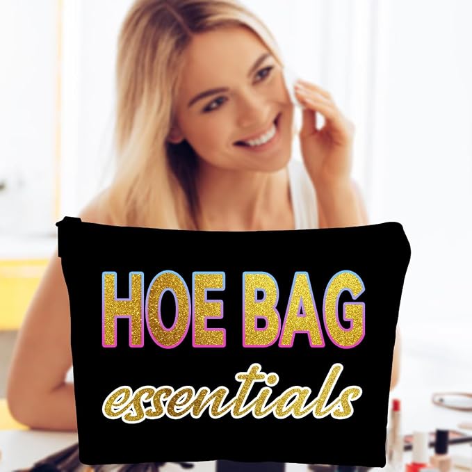ZUYUROU Funny Gifts for Women, Friends, Hostess Gift Ideas Cool Gifts for Women Girls Birthday Gift Ideas Gag gifts Girls Weekend Overnight Fun Makeup Travel Bag Cosmetic Bag - Golden - Image 5