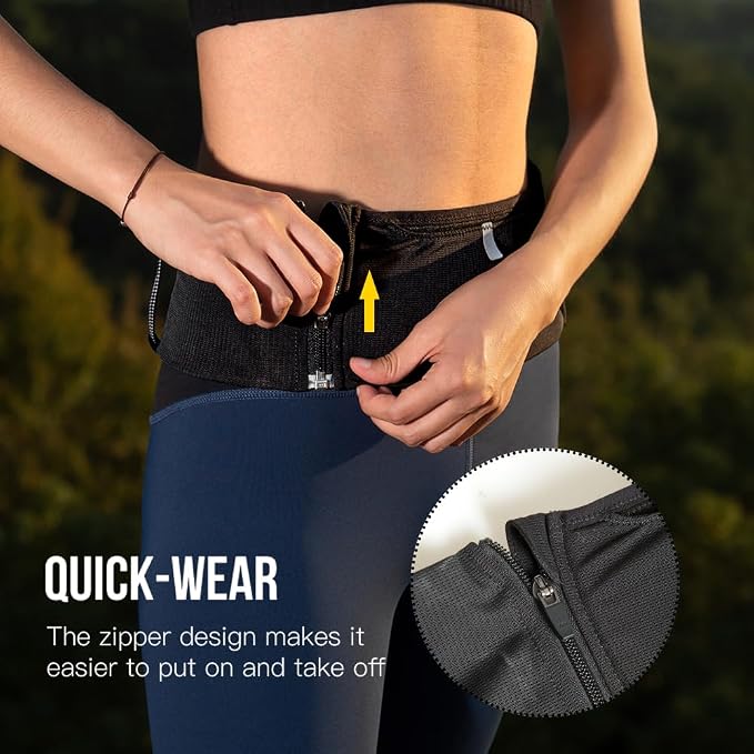 ICE FLAME Running Belt, Fitness and Running Fanny Pack for Women and Men, Waist Band Pack for Phone Keys Money, Moisture Wicking Storage Belt - Image 6