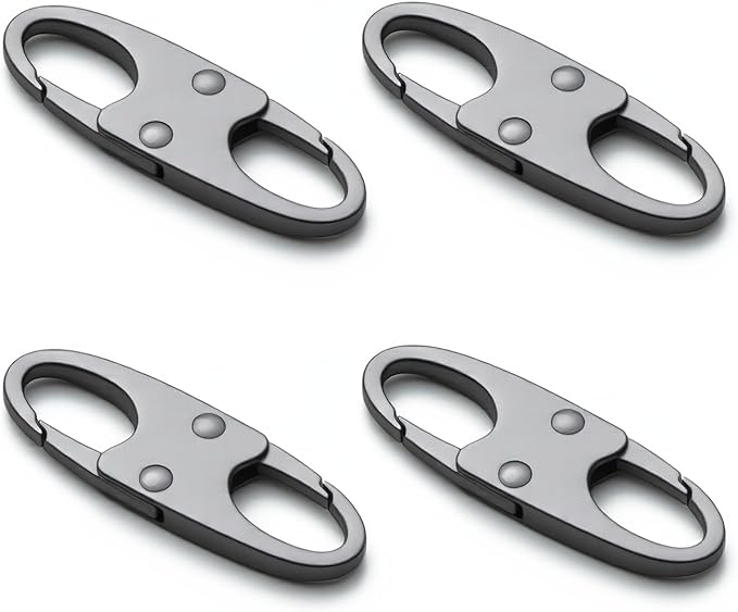 zelin Anti Theft Zipper Clips, Travel Essentials, Carabiner, 4Pcs Grey | Elegant Zinc Alloy Zipper Pull Locks, Airplane Gadgets and Travel Accessories for Backpacks, Commuting and Outdoor Safety by zelin