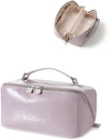 EACHY Large Capacity Travel Makeup Bag for Women, Cosmetic Pouch, Purple | Large-capacity zippered cosmetic pouch organizes makeup and toiletries as a travel makeup bag or toiletry bag for women by EACHY
