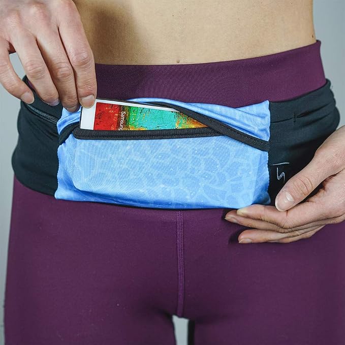 3 Pocket Adjustable Running Belt Waist Pack, Fanny Pack For Working Out With Sweat Resistant Backing, Holds All iPhone Models - Image 6