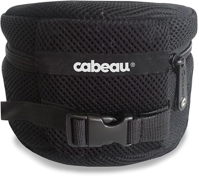 Cabeau Deluxe Travel Neck Pillow Case Premium Compact Carrying Case, Compresses Pillow in Half - Quick-Release Clasp Attaches to Carry-On Bags - Mesh Pocket Holds Travel Accessories, Black, Red, Red - Image 2