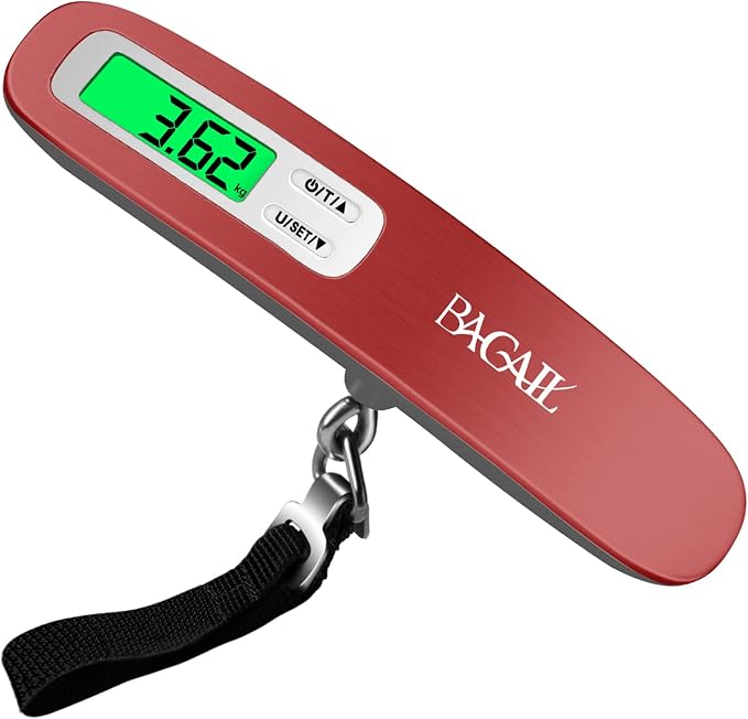 BAGAIL Digital Luggage Scale, 110lbs Hanging Baggage Scale with Backlit LCD Display, Portable Suitcase Weighing Scale, Travel Luggage Weight Scale with Hook, Strong Straps for Travelers by BAGAIL