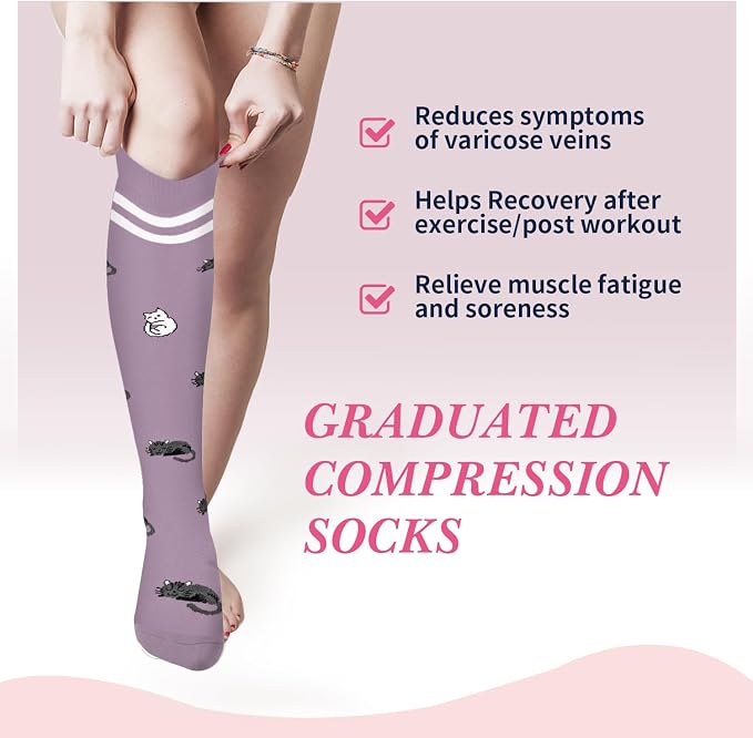Sooverki Compression Socks for Women & Men 6 Pairs is Best Supportive Knee High Stockings for Circulation, Travel, Nurses - Image 4
