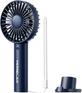 Jancane Handheld Fan, USB Rechargeable Mini Portable Fan with Base, 10H Battery, Strong Wind, Small & Powerful, Cute Design for Travel, Makeup, Girls Women Summer Gift (Dark Blue) by Jancane