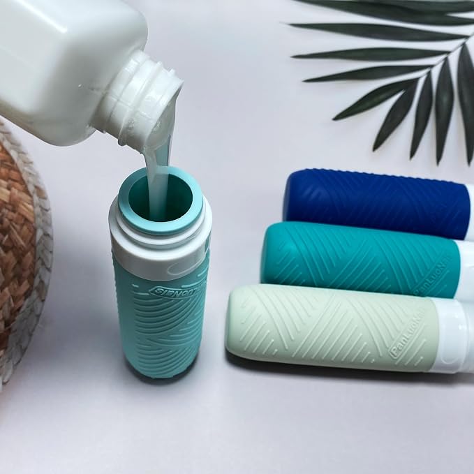 Travel Bottles for Toiletries, Silicone TSA Approved Bottles, Leakproof Shampoo & Toiletry Containers for Airplane, Vacation & Business Trips - Image 2