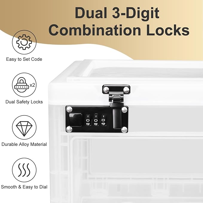Lalifebuss Large Lock Box for Personal Items, 24 Litre Combination Lockable Storage Box for Office Locker/School/Medicine/Snacks/Phone Jail/Electronic/Home - Image 3