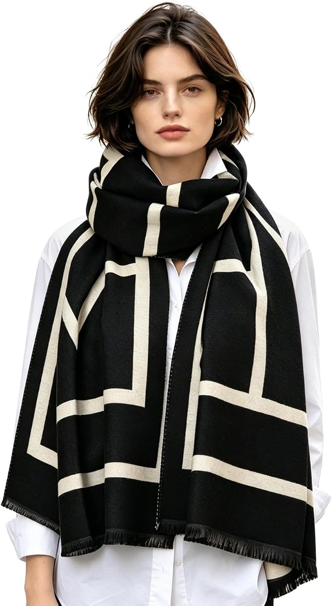 WaJuemy Winter Scarf for Women Dressy Evening Pashmina Shawl Wraps Open Front Poncho Blanket Fashion Travel Shawls Cape Wrap by WaJuemyFlagship