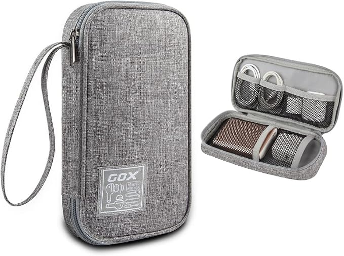 GOX Electronic Cable Organizer Travel Case Tech Pouch | Cord Organizer for Travel, Electronics travel Organizer Travel Case, Mouse and Charger Pouch by GOX