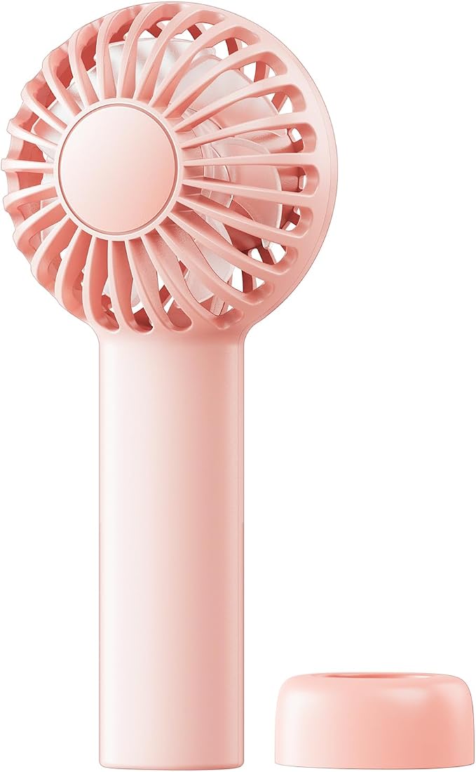 SWEETFULL Mini Portable Fan - Rechargeable Handheld Fan, 3 Speeds Personal Small Hand Gifts for Travel Essentials, Lash, Makeup, Eyelash, Kids, Girls, Women - USB, Cute Design Pink by SWEETFULL