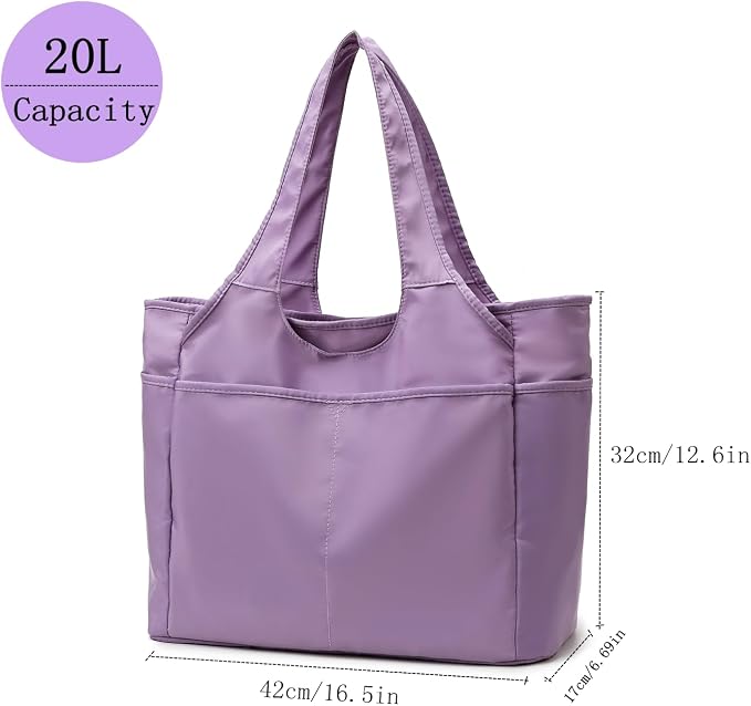 SOYMWIN Tote Bag for Women,Large Tote Bag with Compartments and Multiple Pockets,Quilted Shoulder Bag for Travel Work Sports | Large - Image 3