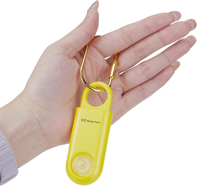 130dB Personal Safety Alarm Ultra Bright Strobe Light Loud Sound Keychain Siren with Carabiner for Women, School Children. Hiking Alarm Bear Deterrent. SOS Emergency Alerts. Lemon Yellow - Image 2