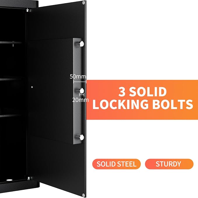Cabinet Safe with Key for Money, 3.7 Cu Ft Key Security Safety Box | Safe Box Coffre Fort for Cash Jewelry Medicine Passport, Steel Safe Box for Home/Office/Hotel - Image 4